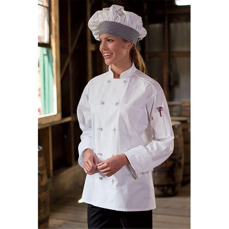 Uncommon Threads Classic 10 Knot Cotton Chef Coat in White - Large UN598970